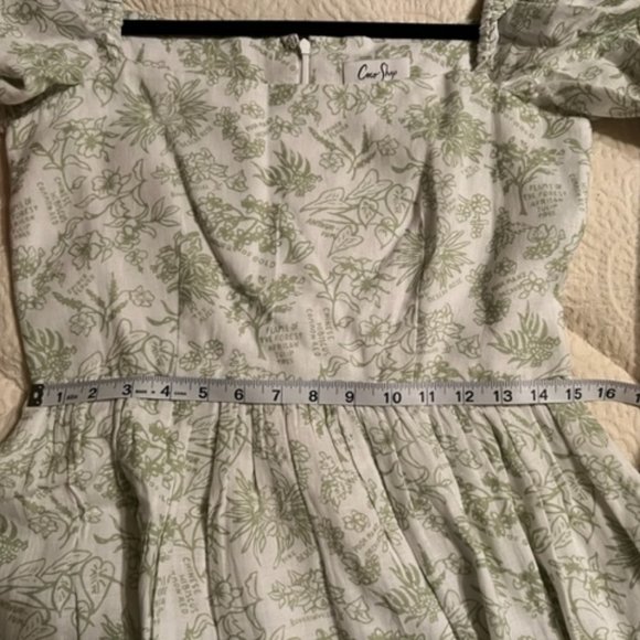 EUC Coco Shop Short Sleeve Maxi Green Flora Size S **PLEASE READ** - Picture 4 of 7